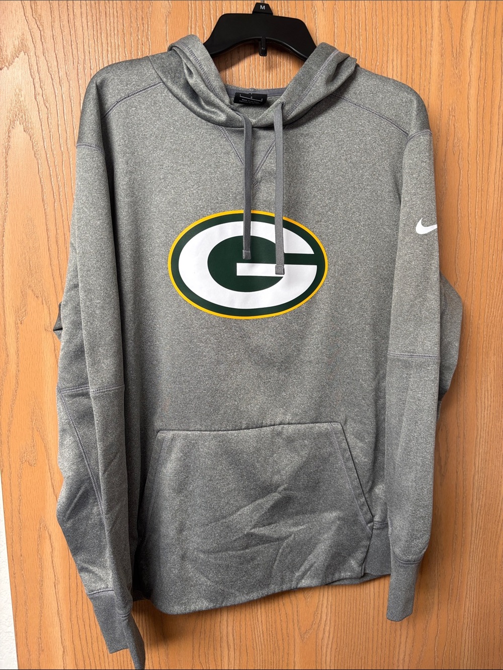 Nike Gray Green Bay Packers Pullover Hoodie with Team Logo
